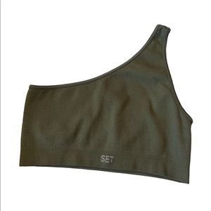 Set active one shoulder top